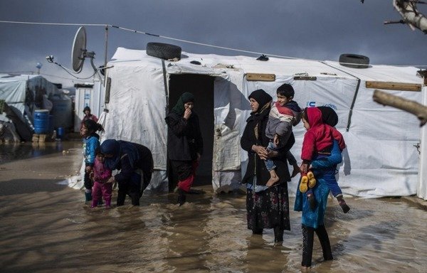 Two snowstorms have battered Lebanon in less than two weeks, wreaking havoc in the informal refugee camps scattered throughout the country. [Photo courtesy of UNHCR]