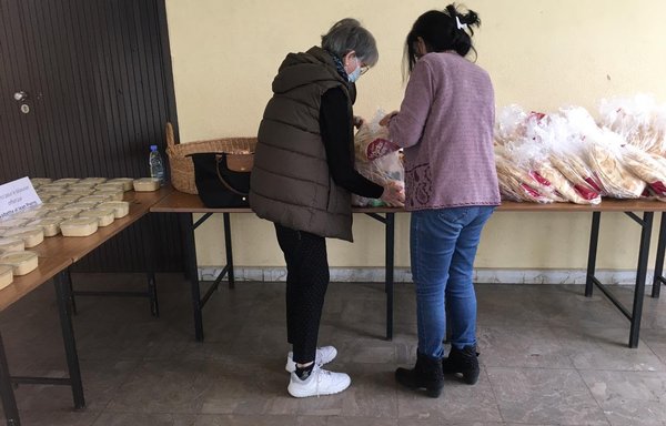 The Armenian Catholic Patriarchate has been supporting 1,200 families with monthly food rations. [Nohad Topalian]