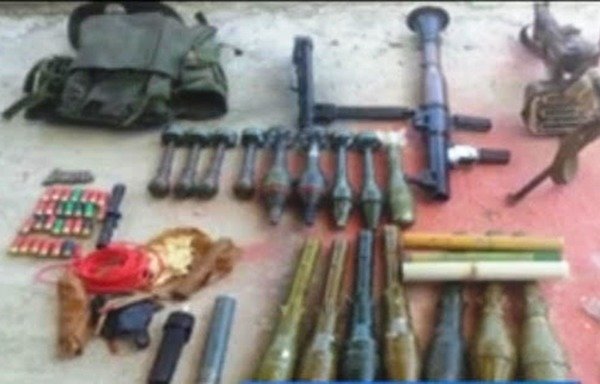 The Lebanese army seized rocket launchers, grenades and weapons during a recent raid in the town of Khirbet Daoud in Lebanon's Akkar. [Photo courtesy of the Lebanese army’s guidance directorate]