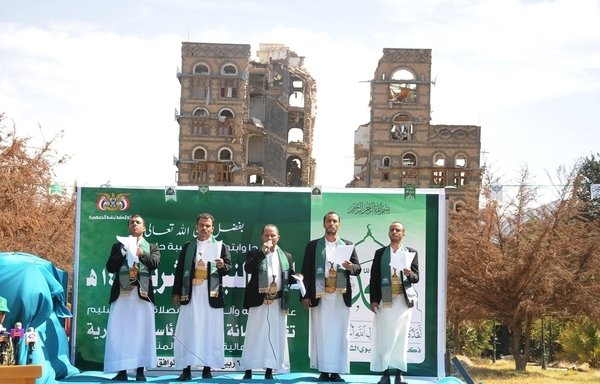 حوثیها به مناسبت تولد حضرت محمد پیامبر اسلام در سوم نوامبر در صنعا جشن بزرگی را برگزار کردند. [عکس از فواد الحرازی]