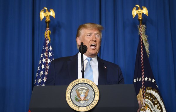 Le président américain Donald Trump fait une déclaration sur l'Iran à la résidence Mar-a-Lago de Palm Beach en Floride le 3 janvier. [Jim Watson/AFP]