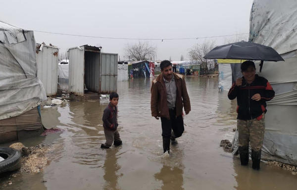 Informal camps housing Syrian refugees in Lebanon's Bar Elias have experienced flooding early this year. [Photo courtesy of the Litani River Authority]