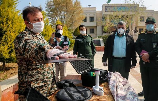 A coronavirus detector, unveiled April 15h by IRGC commander Hossein Salami, has been the subject of laughter and ridicule among the Iranian people. [Photo courtesy of Independent Persian]