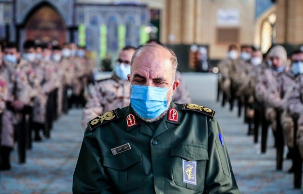 Members of the IRGC gather during a commemoration of the 42nd anniversary of the Islamic Republic at Imam Hussein University in Tehran on February 9. [Iranian Ministry of Defense]