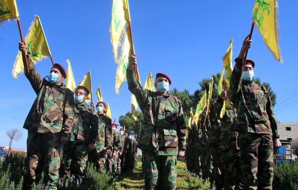 Members of Hizbullah in Lebanon's Bekaa Valley on February 13, 2021. [AFP]