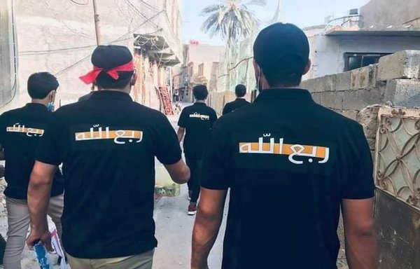 صورة غير مؤرخة متداولة على مواقع التواصل الاجتماعي تظهر عناصر من ميليشيا ربع الله المرتبطة بإيران.