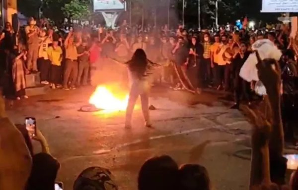 Women have been burning their headscarves as crowds have cheered them on in multiple cities in Iran since September 17. [Social media]