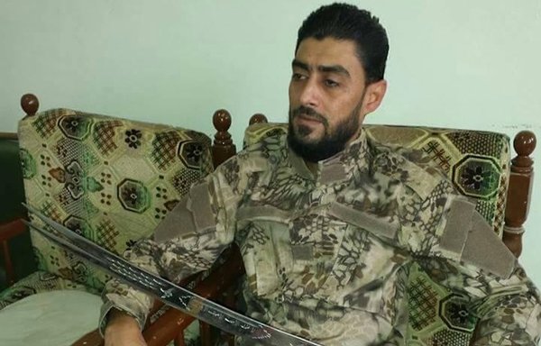 Rani Jaber, commander of the IRGC-aligned al-Hadi Battalion in Daraa, is seen here in a photo posted online on August 14. [Horan Free League]
