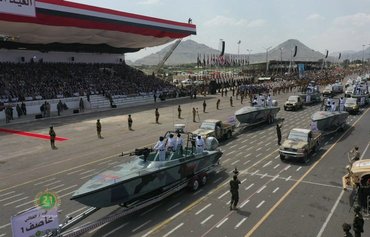 Iran-made drones, missiles paraded through Sanaa, Tehran