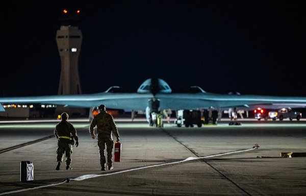 stealth bomber at night