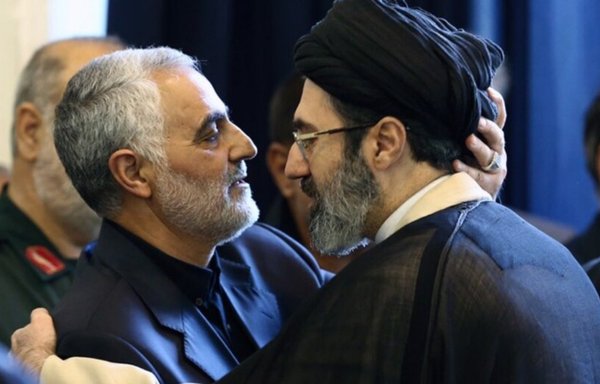 Mojtaba Khamenei (right) with the late IRGC-QF commander Qassem Soleimani, circa 2019. [Fars]