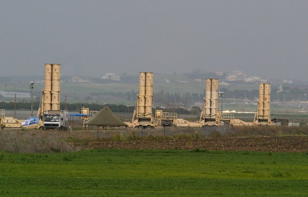 Four Arrow anti-missile interceptors are deployed in Ein Shemer in central Israel on February 12, 2003, ready to intercept anti-ballistic missiles. [Menahem Kahana/AFP]